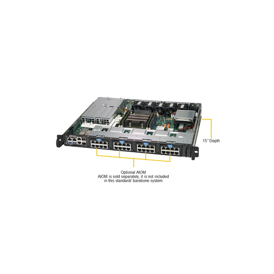 Supermicro SuperServer SYS-1019D-14C-FRN5TP IoT 1U 14-Core D-2173IT max. 512GB 4x10G 2x2,5 QAT 4xAIOM 2x400W