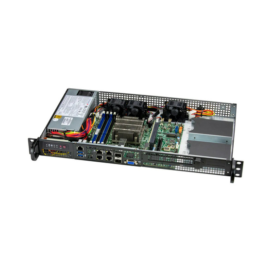 Supermicro SuperServer SYS-510D-8C-FN6P IoT 1U 8-Core D-1736NT max. 256GB 4xGbE 2x25G SFP28 1xPCIe 4.0 2x2,5 3xM.2 IPMI 200W